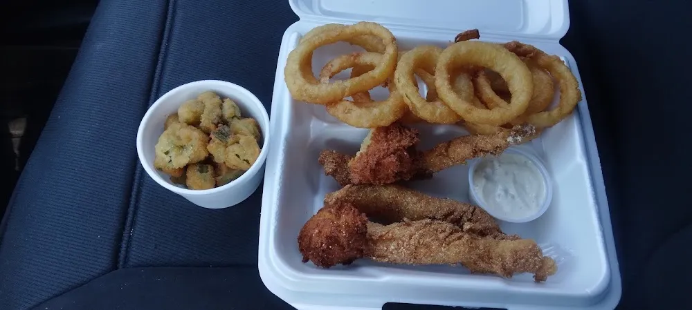 Small Fried Catfish Fried Okra Onion Rings